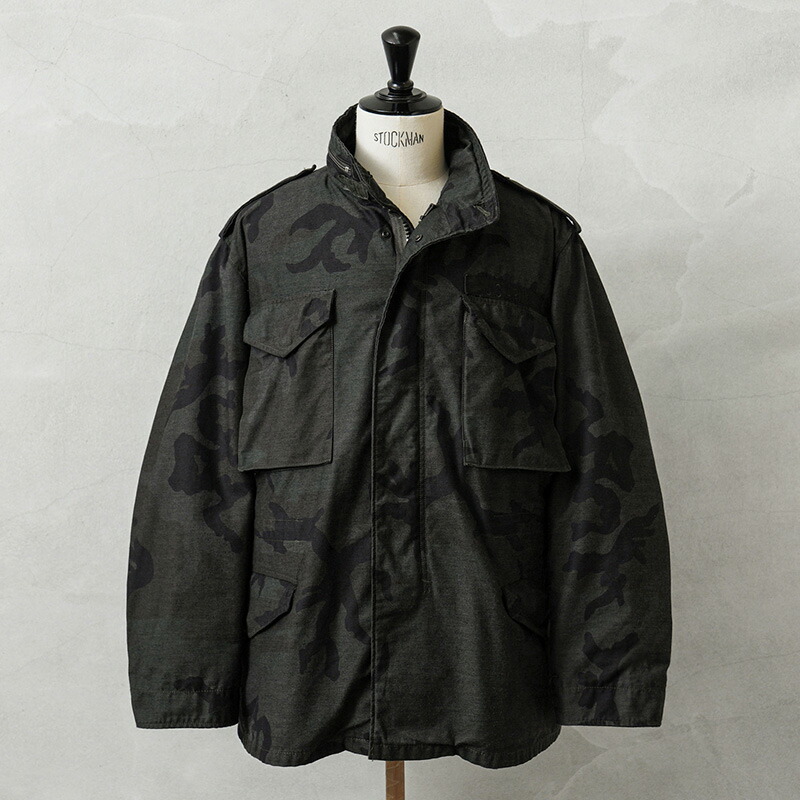 実物 USED 米軍 M-65 フィールドジャケット WOODLAND CAMO BLACK染め【クーポン対象外】【I】｜M65 ウッドランドカモ ブラック染め ミリタリージャケット メンズファッション アメカジ 防寒 アウター ビンテージ コットン ナイロン 古着 おしゃれ