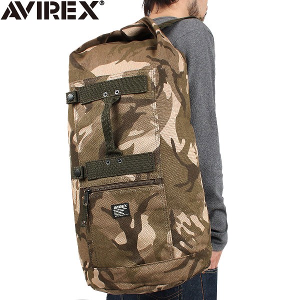 AVIREX アヴィレックス EAGLE ミリタリー ダッフルバッグ サンド 奥深い筒状にデザインされた収納力抜群の仕様 アウトドアやバイカーの方にもお勧め《WIP03》【クーポン対象外】【T】