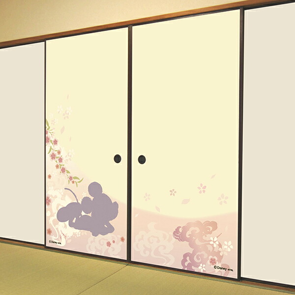 楽天市場 送料無料 アサヒペン ディズニーふすま紙 ミッキー和 ふすま紙2枚組用 92cm 1cm Ntld 003s ワイズライフ