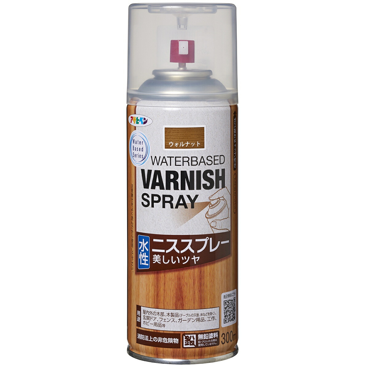 ニス スプレー 水性ニススプレー 300ml ×6本 ウォルナット アサヒペン 水性ニス フローリング ニス フローリングニス スプレーニス 木材塗料 ニススプレー