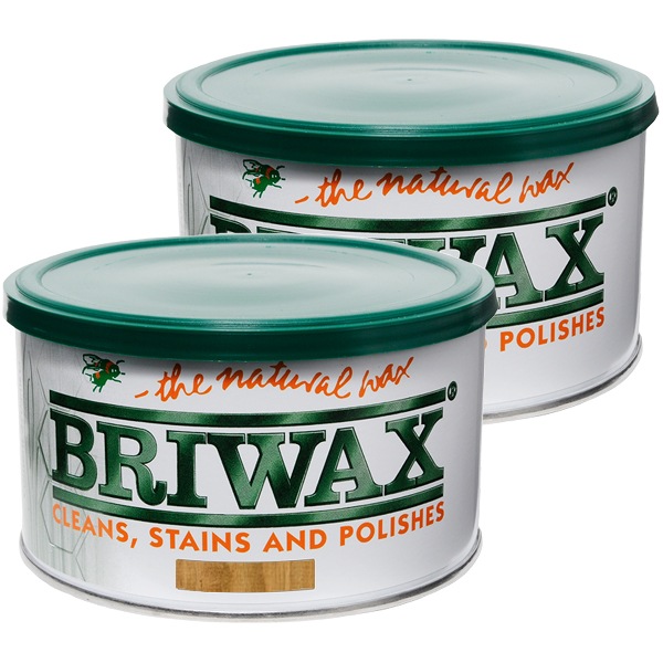 蜜蝋ワックス ブライワックス トルエンフリー 370ml ×2缶 ラスティックパイン BRIWAX 蜜蝋 テーブルワックス 家具用ワックス アンティークワックス