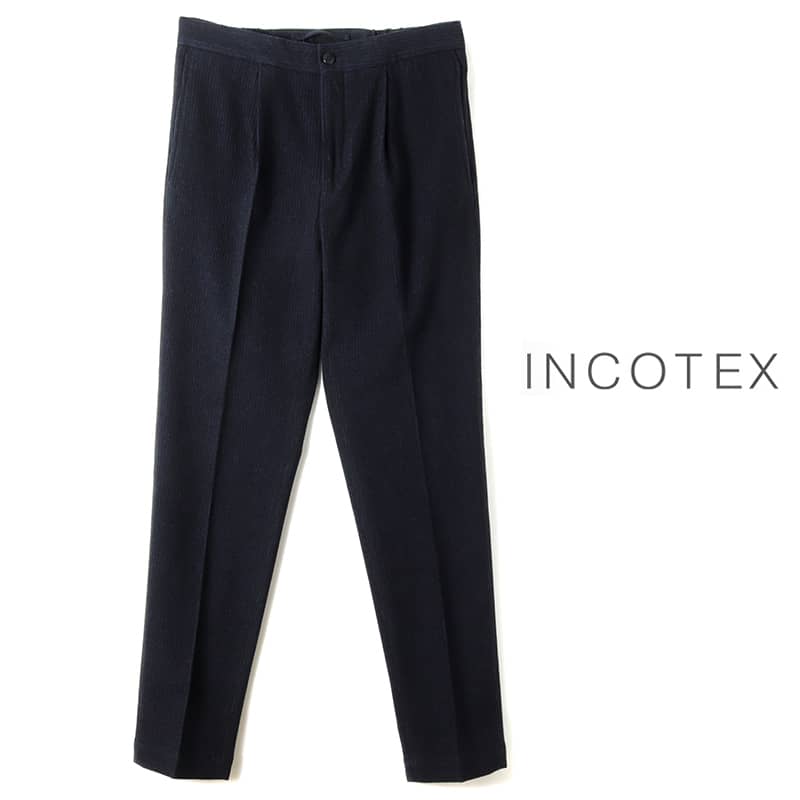 【楽天市場】INCOTEX / インコテックス｜ウールフランネルウエストシャーリングスリムテーパードパンツ(84型/SLIM FIT)｜（ダークネイビー）｜  秋冬 84モデル ボトムス スラックス イージーパンツ ドローコードパンツ メンズ イタリア アウトレット ...