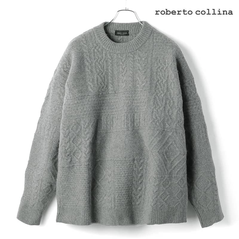 ロベルトコリーナ スタンドカラー ウール ニット カーディガン 50 グレー 楽天市場】roberto collina / ロベルトコリーナ｜ウールカシミヤ