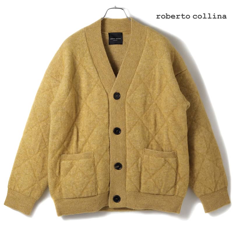 roberto collinaコットンリネンショールカラーニットカーディガン roberto collinaコットンリネンショールカラーニットカーディガン