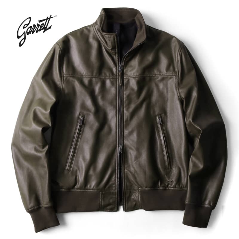 【楽天市場】GARRETT / ギャレット｜クラックラムレザーシングルライダースジャケット(1492 CRACKED  WASHED)｜（ブラック基調）｜ ３シーズン ガレット レザージャケット 革ジャン レザーブルゾン スタンドカラー 本革 羊革 メンズ イタリア  ...