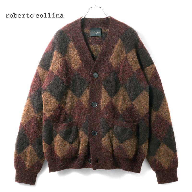 【roberto collina】ジャガード チェックカーディガン ROBERTO COLLINA(ロベルトコリーナ) ジャガード チェック