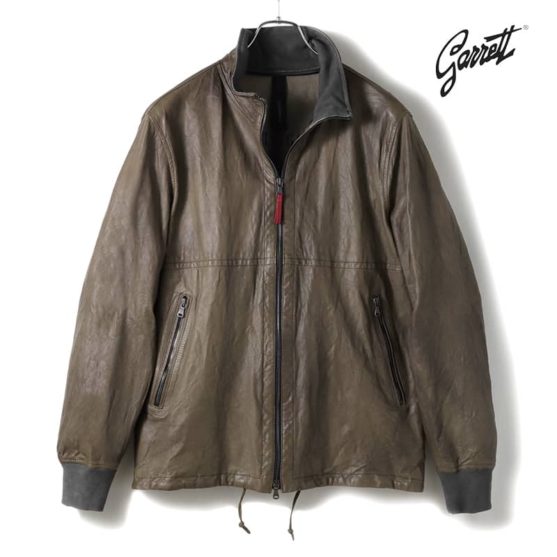 【楽天市場】GARRETT / ギャレット｜ウォッシュドラムレザーダブルジップフーデッドジャケット(1671)｜（ヴィンテージブラウン）｜ 春夏  ガレット 革ジャン レザーブルゾン レザーフーディー レザーパーカー アウター メンズ イタリア アウトレット ...