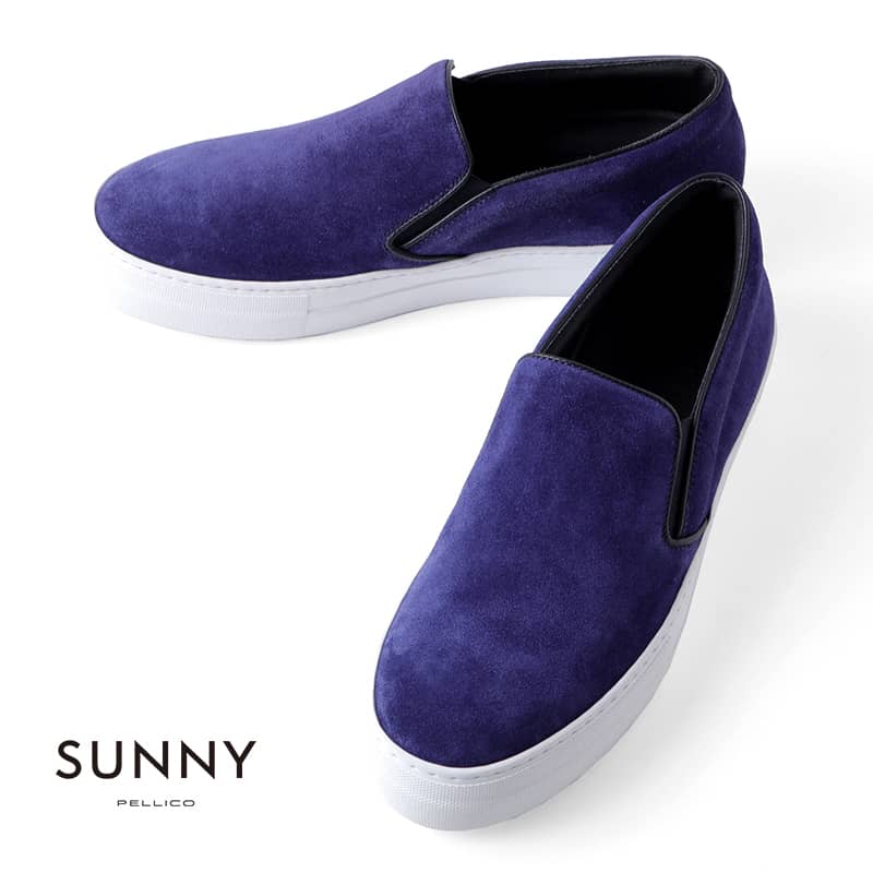 楽天市場】【30%OFF】PELLICO SUNNY / ペリーコサニー｜スエードレザースリッポンスニーカー(PM23 M001  SUEDE)｜（アッパー：パープリッシュブルー ソール：ホワイト）｜ ペリーコ 本革 カーフスウェードレザー 靴 スリッポンシューズ GIOIA  メンズ イタリア アウトレット ...