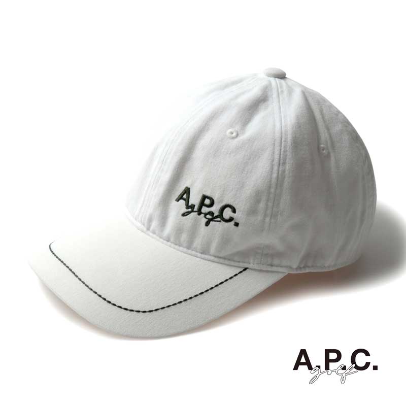 【50%OFF】 A.P.C. GOLF / アーペーセー ゴルフ|製品洗いコットンツイルロゴ入り6パネルキャップ(CCA83U1)|(ホワイト)| APC アー・ペー・セー 帽子 ベースボールキャップ ゴルフウェア ユニセックス アウトレット
