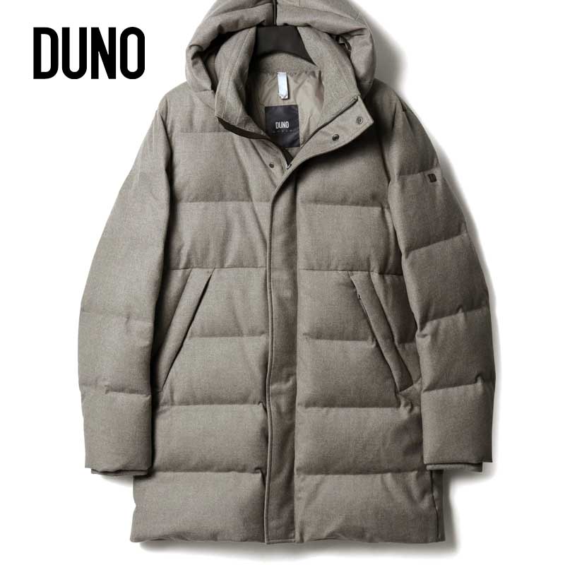 【50%OFF】 DUNO ATTIC / デュノ アティック｜ウールカシミヤフランネルデタッチャブルフーデッドダウンコート(TITAN/LEVICO)｜（グレージュ）｜ 秋冬 コート ダウンジャケット モッズコート ATTIC アティック ヴァージンウール カシミア メンズ アウトレット