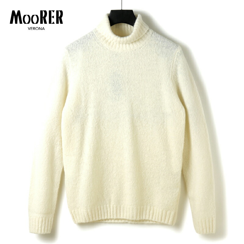 【60%OFF】 MOORER / ムーレー｜ウールカシミヤナイロンブークレミドルゲージタートルネックニット(TODI-EXP)｜（BIANCO）｜ 秋冬 セーター 長袖ニット ミドルゲージニット ブークレヤーン カシミア メンズ イタリア アウトレット