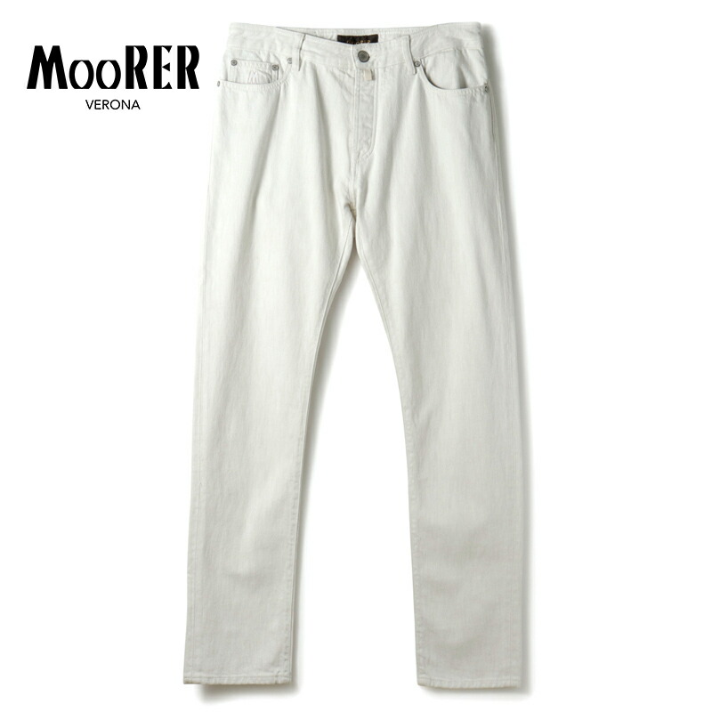 【50%OFF】 MOORER / ムーレー｜コットンドリルスリムテーパードパンツ(PAVEL-214)｜（ECRU）｜ ボトムス ジーパン ジーンズ チノパンツ 日本産デニム カツラギ ホワイトデニム パヴェル メンズ イタリア アウトレット 41,113円