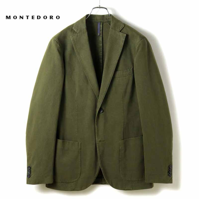 モンテドーロ　MONTEDORO　ピーコート　グリーン　46　M　イタリア製 モンテドーロ MONTEDORO ピーコート グリーン 46 M イタリア製