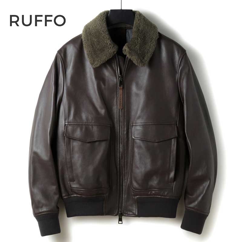 楽天市場】RUFFO ルッフォ G-1 boa lamb leather Jacket GREGORY BIS