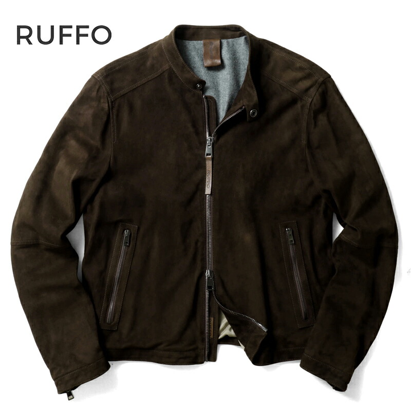 RUFFO ブラウン レザージャケット 楽天市場】RUFFO / ルッフォ｜ラムナッパレザーシングル