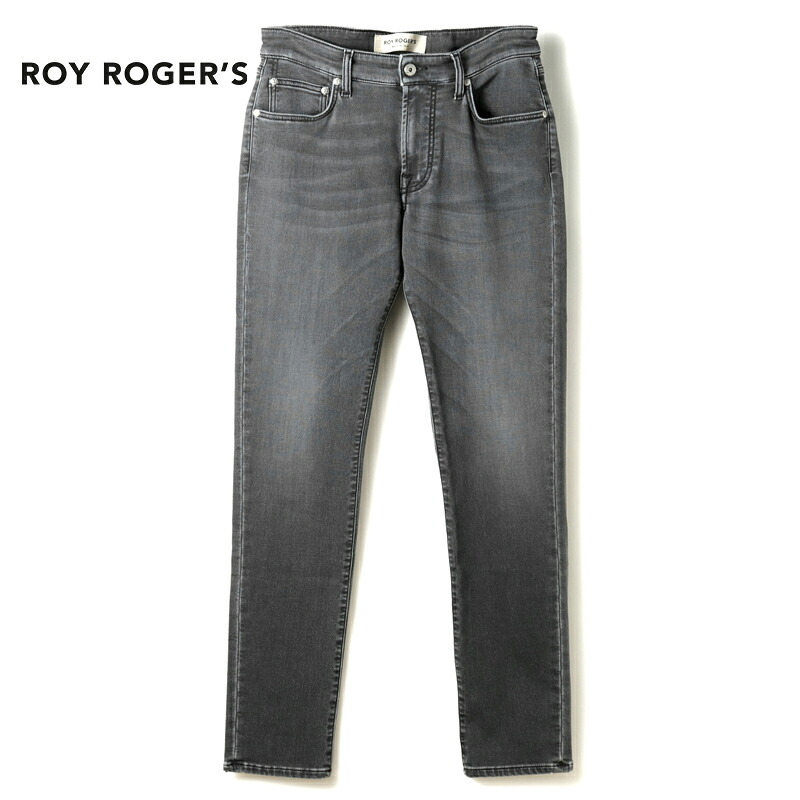 【35%OFF】 ROY ROGER'S / ロイロジャース｜スキニーテーパードウォッシュドコットンストレッチジャージーブラックデニムパンツ(Michelangelo MAN Black Fleece Light)｜（ブラック）｜ デニムパンツ ボトムス ジーンズ ジーパン Gパン 5ポケットパンツ グレーデニム