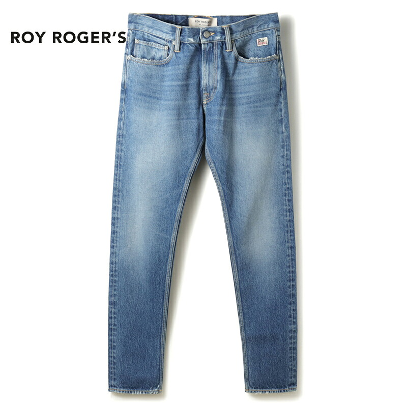 【35%OFF】 ROY ROGER'S / ロイロジャース｜ダメージ加工ウォッシュドコットンテーパードデニムパンツ(Cult RE-SEARCH Denim Davis)｜（ウォッシュドブルー）｜ デニムパンツ ボトムス ジーンズ ジーパン Gパン ダメージデニム 5ポケットパンツ メンズ イタリア アウトレット