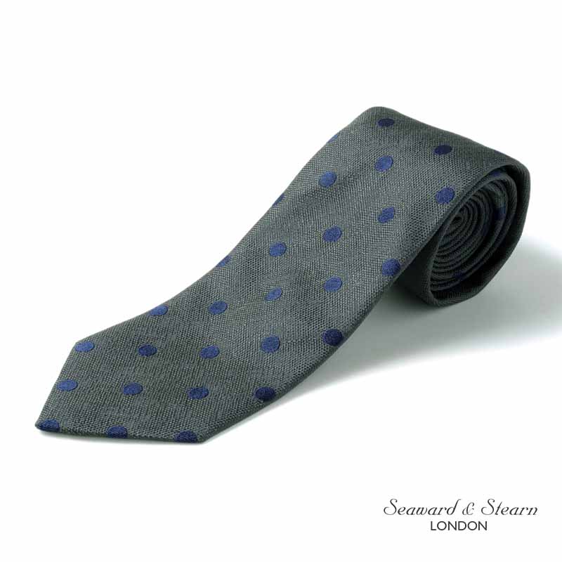 未使用品 Seaward & Stearn ネイビー ドットネクタイ シーワード Seaward & Stearn / シーワード & スターン】BIG GEOMETRIC タイ