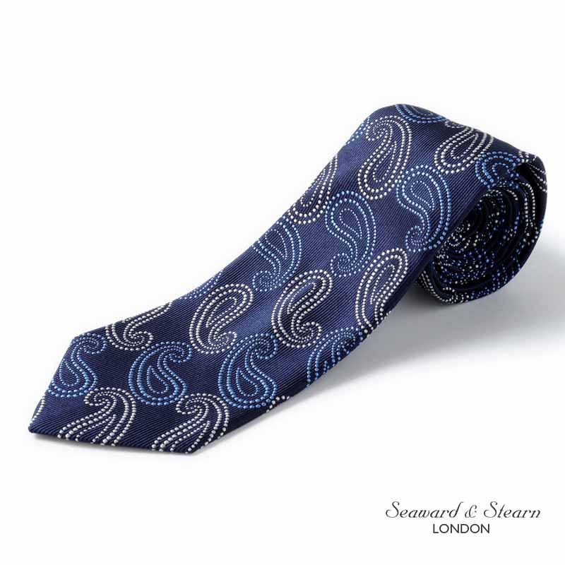未使用品 Seaward & Stearn ネイビー ドットネクタイ シーワード 未使用品 Seaward & Stearn ネイビー ドットネクタイ シーワード