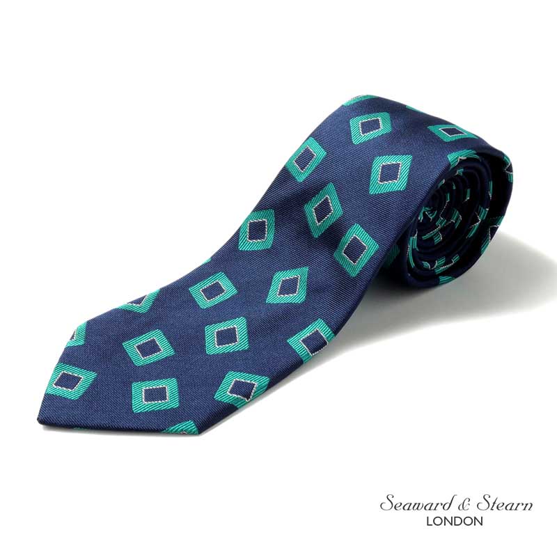 Seaward&Stearn シーワード&スターン ネクタイ 幾何学模様 SEAWARD＆STEARN＜シーワード＆スターン＞ スクエア柄タイ（2248273