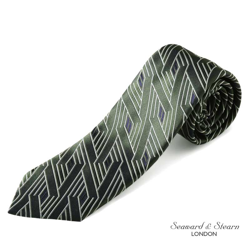 Seaward&Stearn シーワード&スターン ネクタイ 幾何学模様 SEAWARD＆STEARN＜シーワード＆スターン＞ スクエア柄タイ（2248273