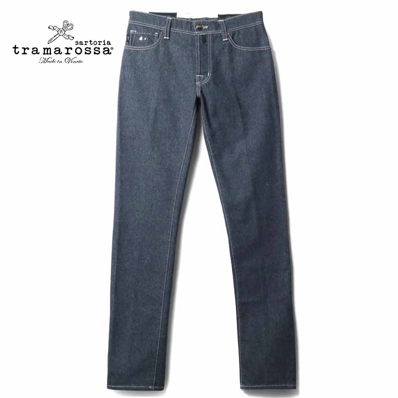 【50%OFF】 tramarossa / トラマロッサ｜ウォッシュドコットンスリムテーパードデニムパンツ Blue Gold(LEONARDO BUTTONS)｜（ウォッシュドインディゴ）｜ ジーンズ ジーパン レオナルドボタン ブルーゴールド メンズ イタリア アウトレット｜WISE MAN&rsquo;S STORE 店