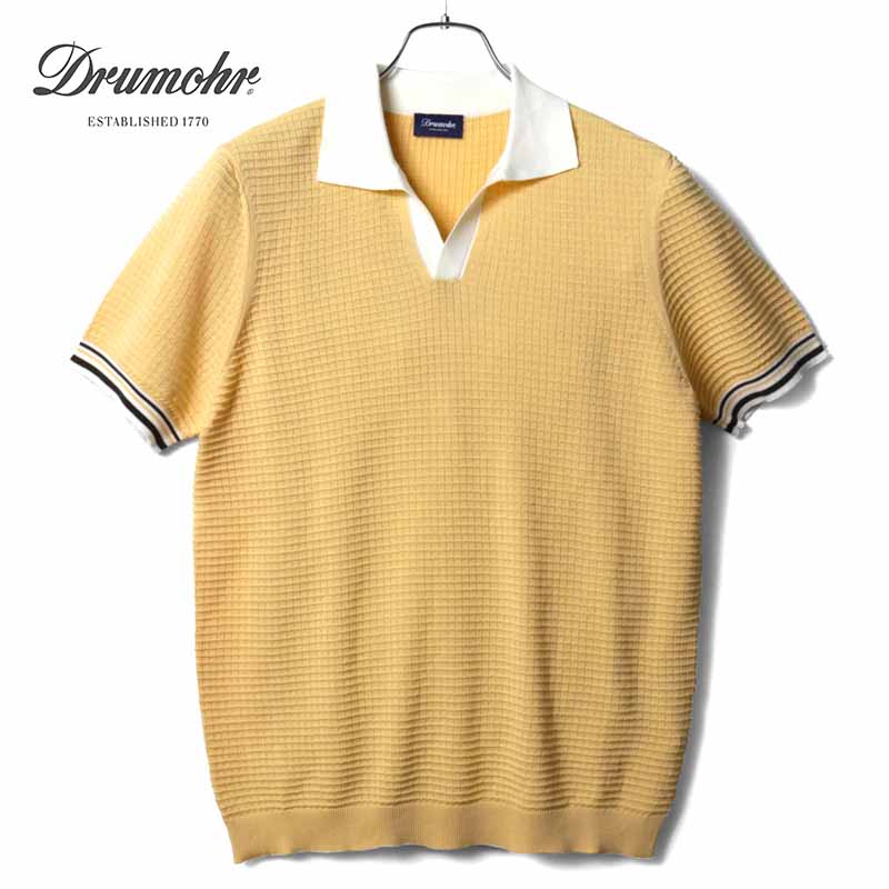 ２点まとめDrumohr ドルモア 半袖 鹿の子 ポロシャツ M グレー 楽天市場】Drumohr ドルモア ガーメントダイポロシャツ DTS202
