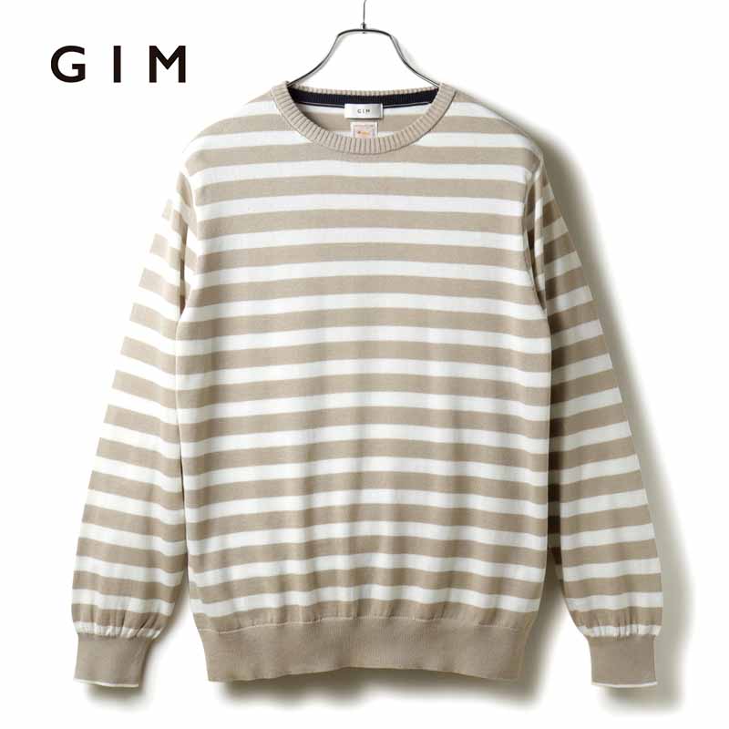 【新品未使用】GIM コットンニット　半袖ベージュ　伊勢丹メンズ館 新品未使用】GIM コットンニット 半袖ベージュ 伊勢丹メンズ館
