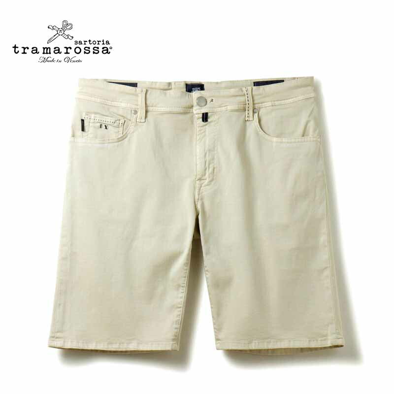 【60%OFF】tramarossa / トラマロッサ｜コットンポリエステルストレッチツイル5ポケットショーツ(ASCANIO)｜（ベージュ）｜ 春夏 ショートパンツ ハーフパンツ バミューダパンツ メンズ イタリア アウトレット