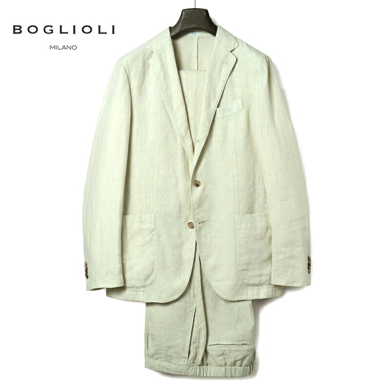 【40%OFF】 BOGLIOLI / ボリオリ｜ガーメントダイリネンポプリン3Bスーツ(COAT)｜（エクリュ）｜ 春夏 コート 製品染め セットアップ ドローコードパンツ メンズ イタリア アウトレット
