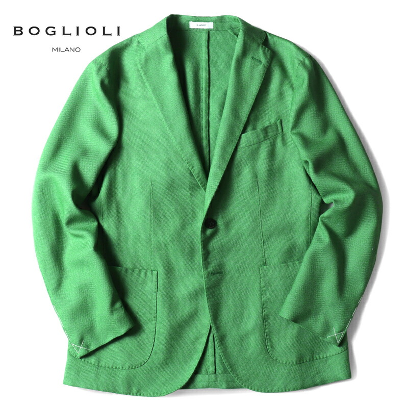 【40%OFF】 BOGLIOLI / ボリオリ｜ガーメントダイウールシルクホップサック2Bジャケット(K.JACKET)｜（グリーン）｜ 春夏 Kジャケット ケージャケット 製品染め ブレザー メンズ イタリア アウトレット