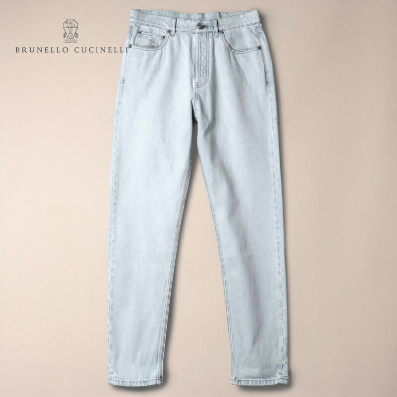 BRUNELLO CUCINELLI / ブルネロクチネリ｜コットン5ポケットデニムパンツ(M241PO1090)｜（アイスブルー）｜ ジーパン ジーンズ ウォッシュドデニム メンズ イタリア アウトレット｜WISE MAN&rsquo;S STORE 店