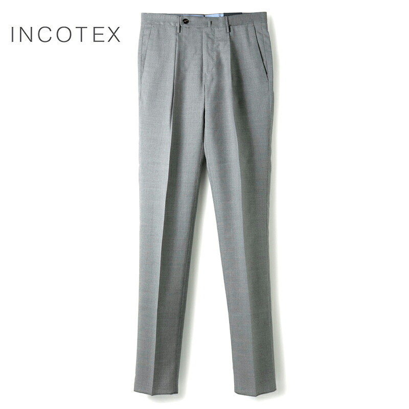 【35%OFF】 INCOTEX / インコテックス｜Super100'sウールトロピカル1プリーツパンツ31型/SLIM FIT(1T0031/5006B)｜（ライトグレー）｜ 春夏 ボトムス スラックス ビジネス ウールパンツ メンズ アウトレット