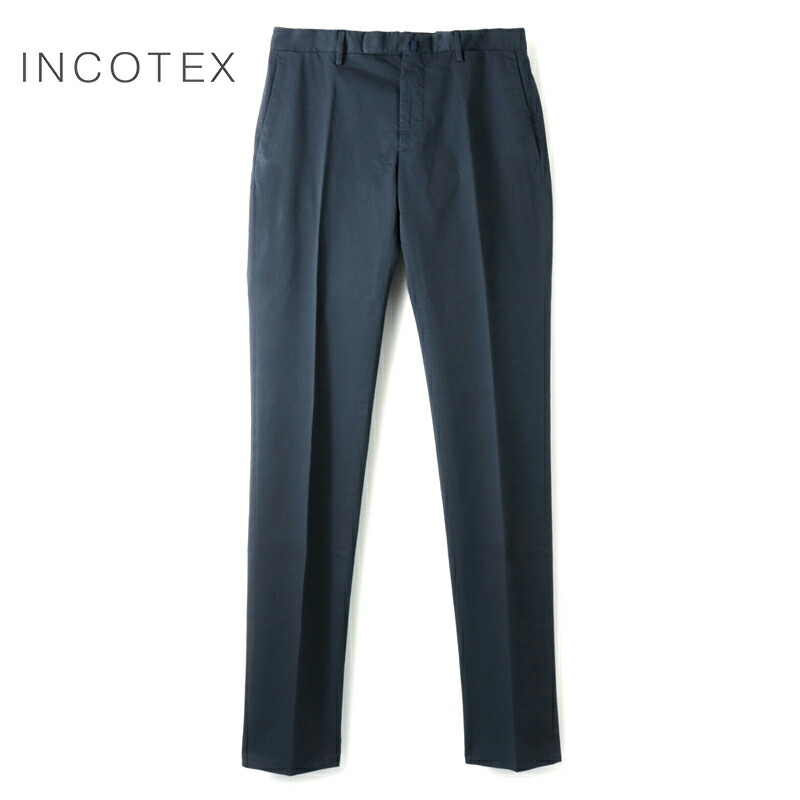 【35%OFF】 INCOTEX / インコテックス｜ROYAL BATAVIAガーメントダイコットンストレッチツイルノープリーツパンツ30型/SLIM FIT(1W0030/9098B)｜（ネイビー）｜ 春夏 ボトムス スラックス ビジネス コットンパンツ チノパンツ メンズ アウトレット