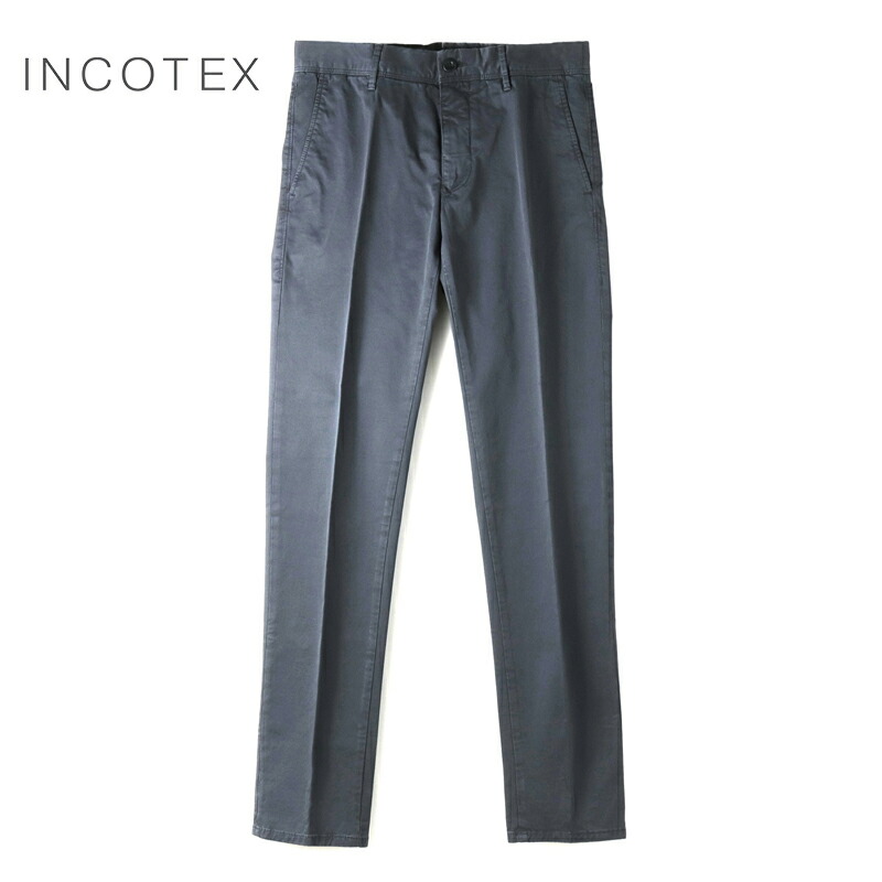 【35%OFF】 INCOTEX SLACKS / インコテックス スラックス｜ガーメントダイコットンストレッチギャバジンノープリーツパンツ100型/SLIM FIT(18S100/9664A)｜（ネイビー）｜ 3シーズン ボトムス スラックス チノパン コットンパンツ 製品染め メンズ アウトレット