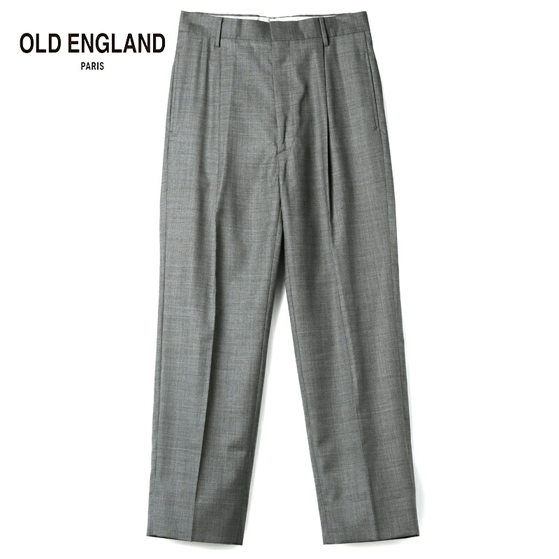 【50%OFF】 OLD ENGLAND / オールドイングランド|CARLO BARBERA製Super130'sファインウールストレッチ1プリーツパンツ|(グレー)| 春夏 スラックス ウールパンツ カルロバルベラ メンズ 日本製 アウトレット