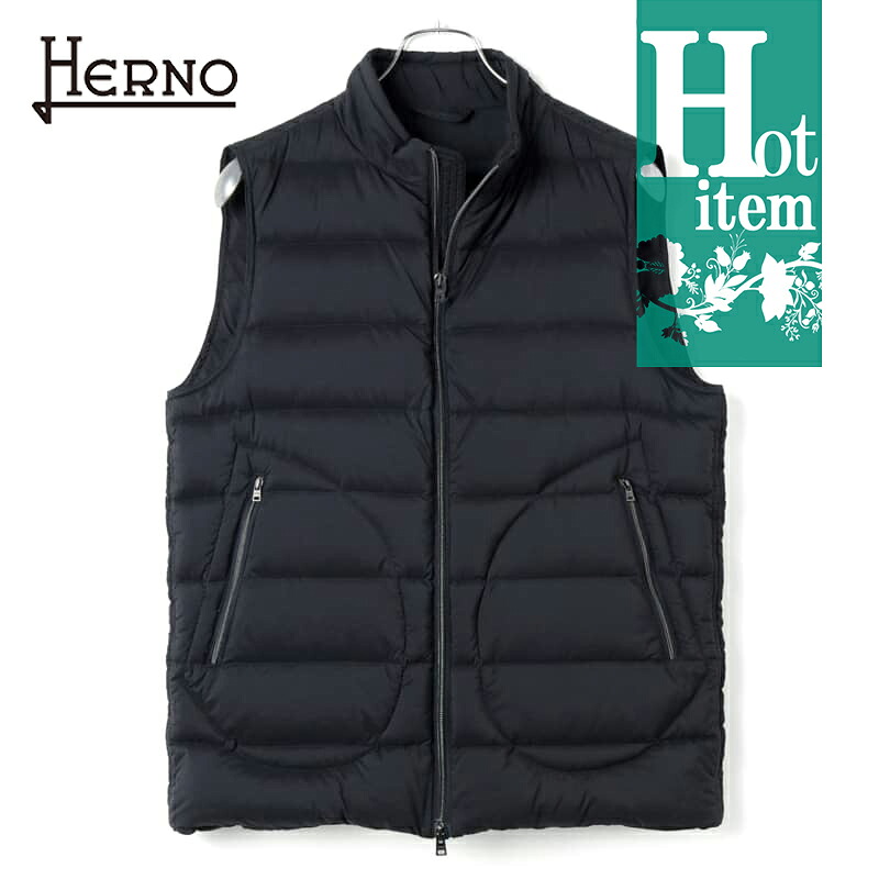 【楽天市場】HERNO / ヘルノ|撥水ナイロンライトダウンベスト(PI012ULE/LEGEND)|(ネイビー)| レジェンド パデッド ...
