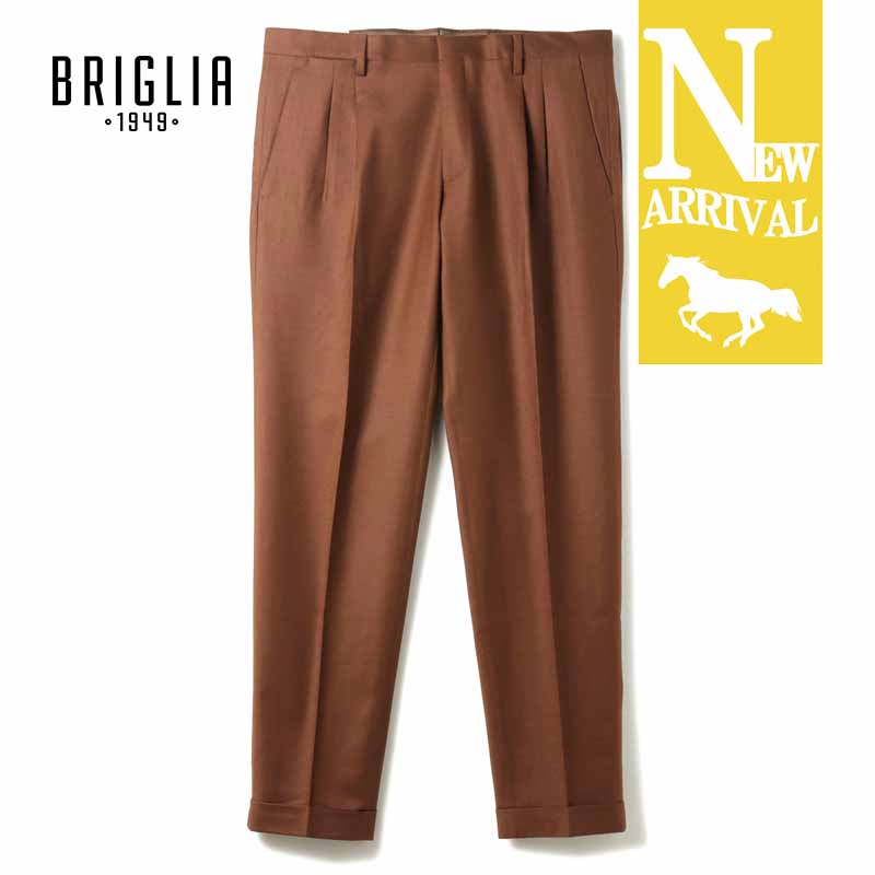 BRIGLIA ブラウンウールスラックス BRIGLIA ブラウンウールスラックス