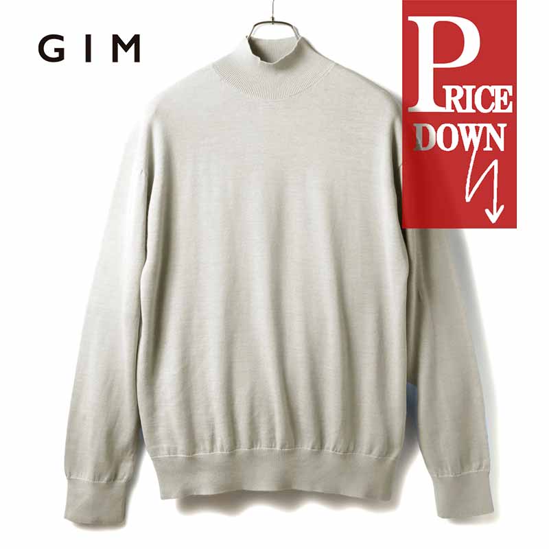 ジム　GIM アメリカンシーアイランドコットンモックネックニット gim GIM / ジム アメリカンシーアイランドコットン14G半袖モック
