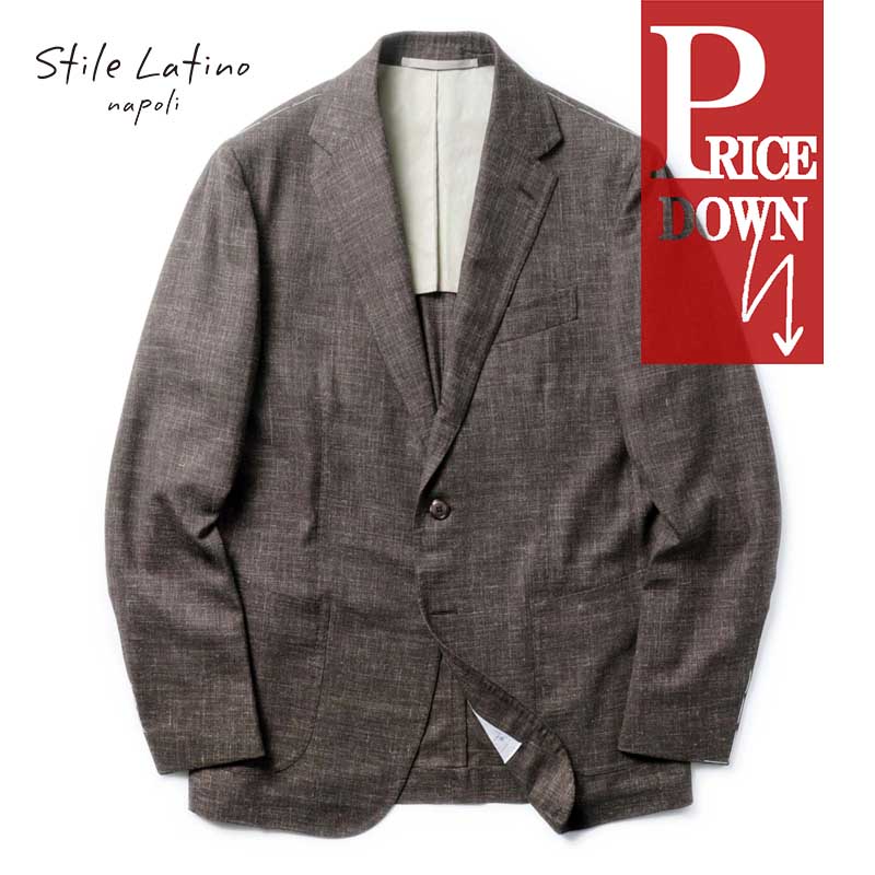 【55%OFF】 Stile Latino / スティレラティーノ｜ウールリネンメランジ調ツイル3Bジャケット(VINCENZO)｜（メランジダークブラウン）｜ 春夏 ヴィンチェンツォ アットリーニ テーラードジャケット ブレザー ビジネス メンズ イタリア アウトレット｜WISE MAN&rsquo;S STORE 店