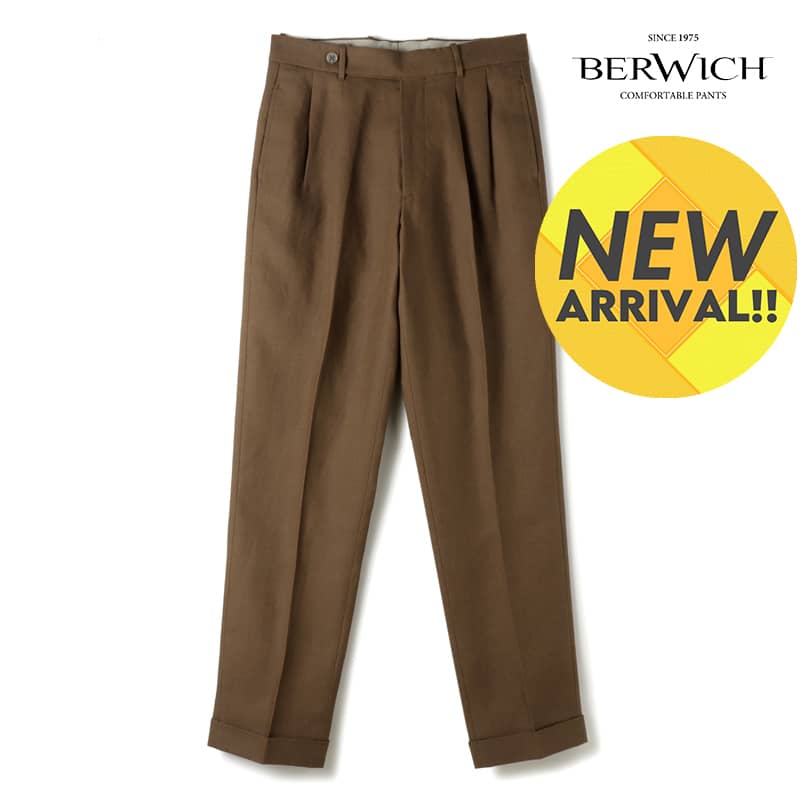 楽天市場】【35%OFF】BERWICH / ベルウィッチ｜コットンリネンポプリンサイドアジャスター付き2プリーツパンツ (SCOTCH/SB1534)｜（ブラウン）｜ 春夏 ボトムス スラックス テーパードパンツ コットン リネン スラブ ネップ スコッチ メンズ  イタリア アウトレット : WISE ...