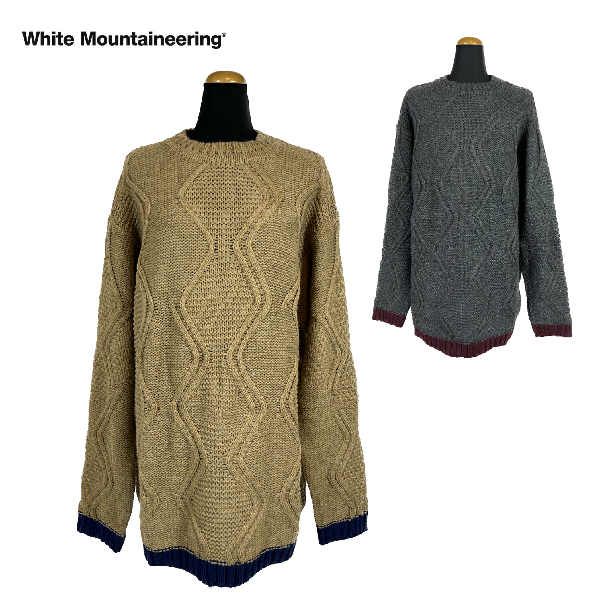 White Mountaineering / 2-Tone Crew Neck Knit  ホワイトマウンテニアリング 2トーン クルーネックニット