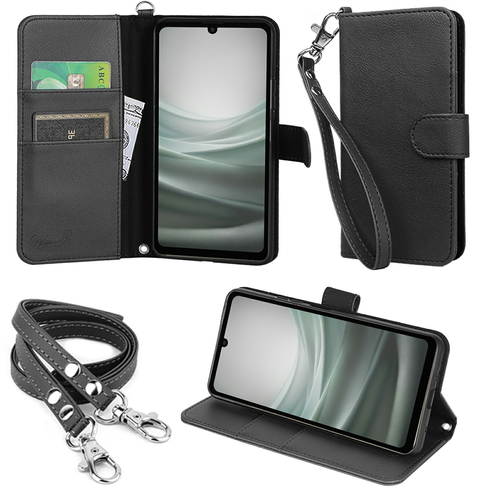 【楽天市場】wisers ストラップ2種付 スマホケース AQUOS sense7 SH-53C SHG10 SIMフリー SH-M24 ...