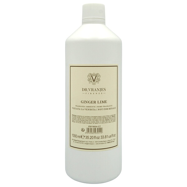【最大P2倍・最大1500円OFFクーポン】ドットール・ヴラニエス DR. VRANJES リードディフューザー ジンジャーライム(GINGER LIME) リフィル (詰替え用) 1000ml【訳あり・テスター・未使用品】【当日発送_お休み中】