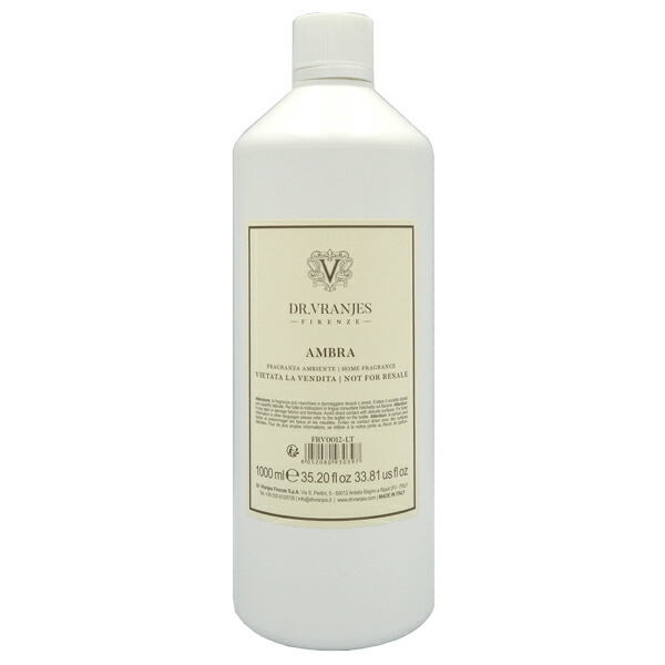 【最大P2倍・最大1500円OFFクーポン】ドットール・ヴラニエス DR. VRANJES リードディフューザー アンバー (AMBRA) リフィル (詰替え用) 1000ml【訳あり・テスター・未使用品】【当日発送_お休み中】