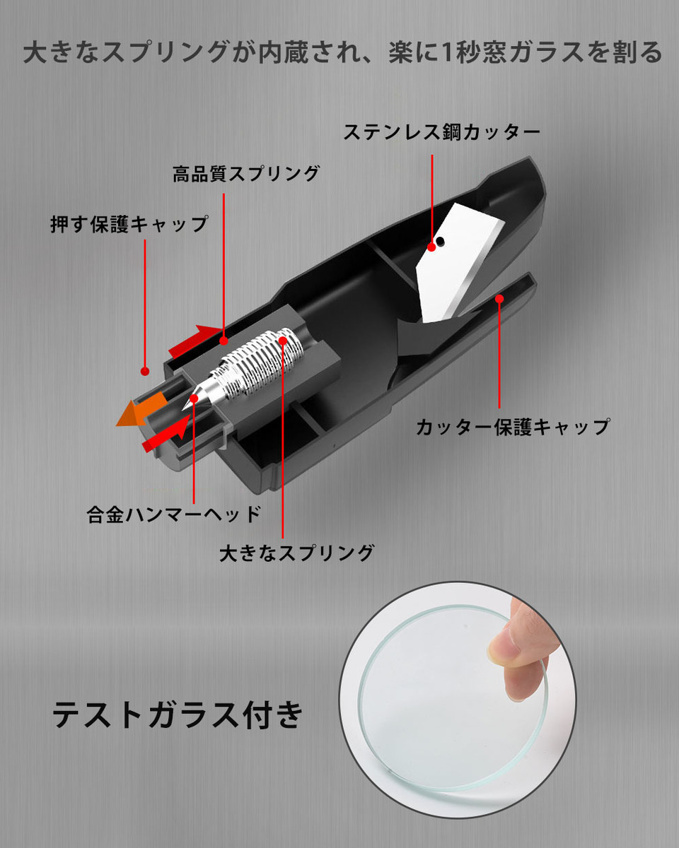 楽天市場 緊急脱出ハンマー 多機能 一秒脱出 水中適用レスキューハンマー 安全ハンマー シートベルトカッター 運びやすい 車用 家用 緊急ツール 女性と年配の方でも使える Wish Sun