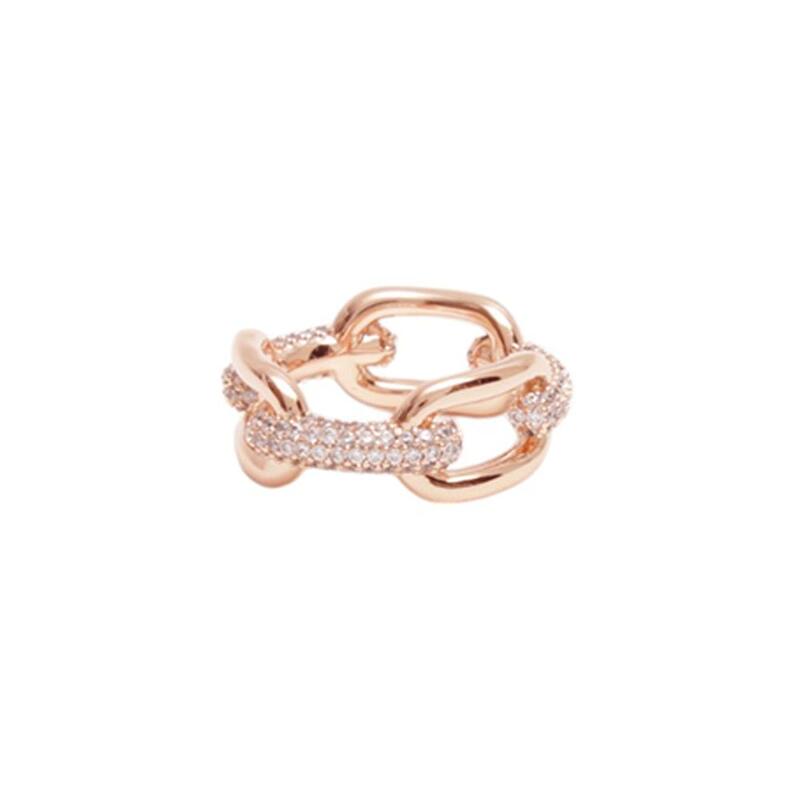 ダニエルウェリントン DANIEL WELLINGTON Crystal Link Ring 68 RG 輪っか DW00400587 レディース メンズ サクラ色ゴールド 輪っか 27号