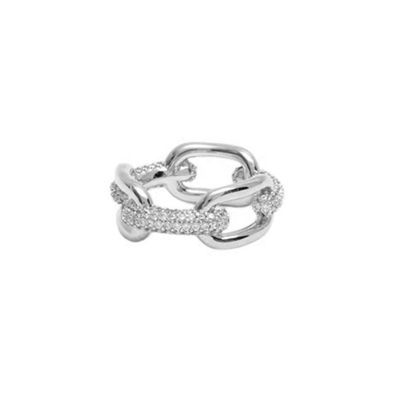 ダニエルウェリントン DANIEL WELLINGTON Crystal Link Ring 64 S 輪っか DW00400621 レディース メンズ 23号 しろがね色