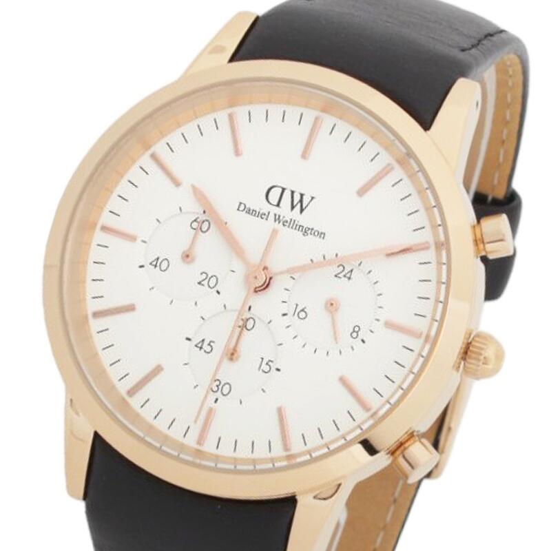 ダニエルウェリントン DANIEL WELLINGTON Iconic Chronograph Sheffield RG DW00100646 ウオッチ レディース 白いこと クロノグラフ 石英 アナログ