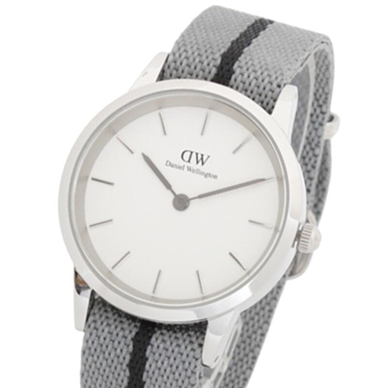 ダニエルウェリントン DANIEL WELLINGTON Iconic 36粍 Grey Nato Silver White DW00100679 ウオッチ ユニ一発やる 象牙色 石英